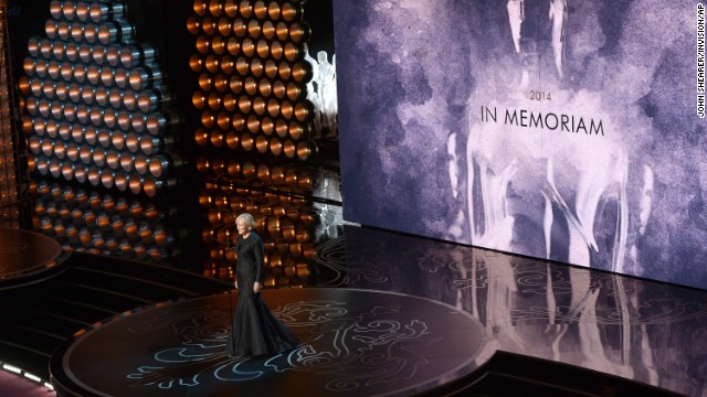 Glenn Close presents the annual "In Memoriam" tribute.