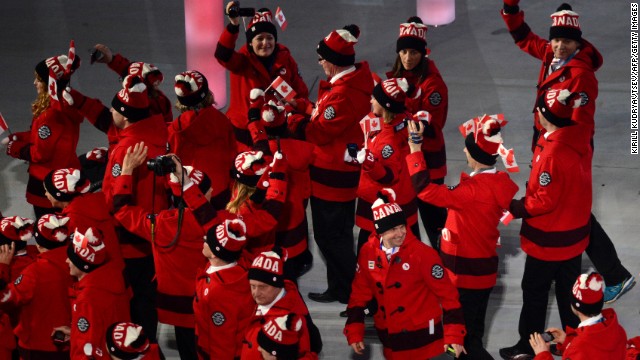 Canada's delegation enters the stadium.