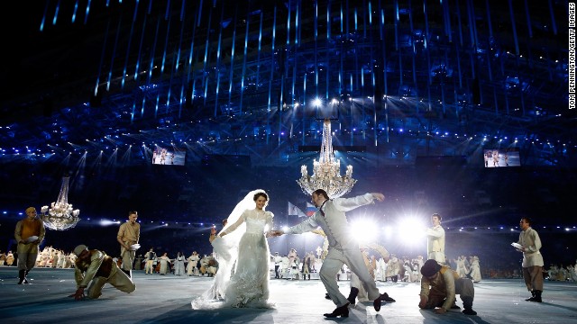 Dancers perform during the ceremony.