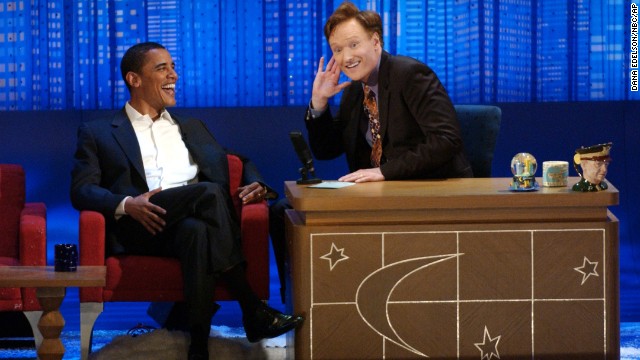 Obama told then-"Late Night" host Conan O'Brien that he was considering him as a running mate after O'Brien asked him about presidential plans during this May 2006 appearance.