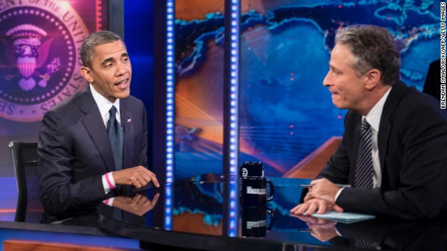 Obama took a few jabs from the host over his lackluster first debate performance when he appeared on the "Daily Show with Jon Stewart" on October 18, 2012, a month before the election. 