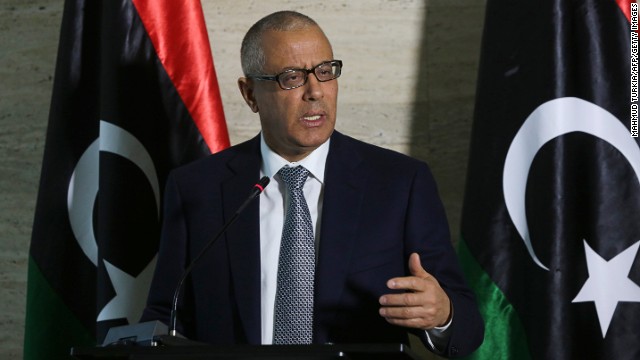 Libya's Prime Minister Ali Zeidan speaks during a news conference on March 8, 2014 in the capital, Tripoli.