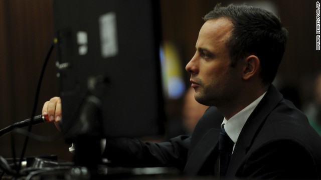 Pistorius listens to questions during his trial on Wednesday, March 12.