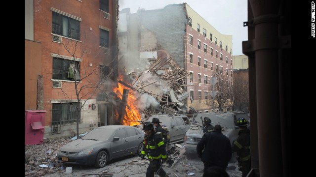 Explosion destroys East Harlem buildings