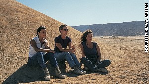 Danae Stratou (center) with the other members of D.A.S.T. Arteam on the Desert Breath site in 1997