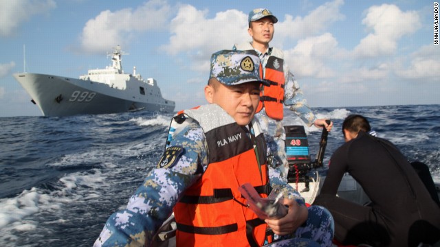 Members of the Chinese navy continue search operations on Thursday, March 13. The search area for Flight 370 has grown wider. After starting in the sea between Malaysia and Vietnam, the plane's last confirmed location, efforts are expanding west into the Indian Ocean.