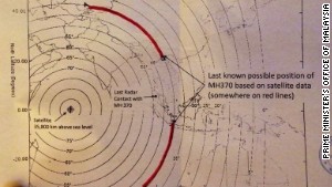 Malaysian authorities said the plane\'s last communication was in one of two possible corridors. 1: from northern Thailand to the border of Kazakhstan and Turkmenistan 2: from Indonesia to southern Indian Ocean.