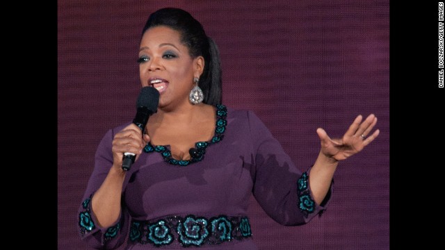 Oprah Winfrey wears a L'Wren Scott dress in May 2011 for "Surprise Oprah! A Farewell Spectacular."