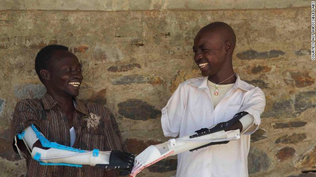 Robohand has collaborated with American Mike Ebeling to provide affordable printed arms to war amputees in Sudan.