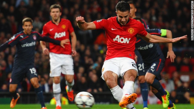 Van Persie got the ball rolling for United when he drilled home a penalty in the 25th minute. 