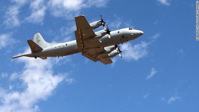 A Royal Australian Air Force AP-3C Orion takes off at RAAF Pearce air base in Perth, Australia to join the search for MH370 on March 23, 2014.