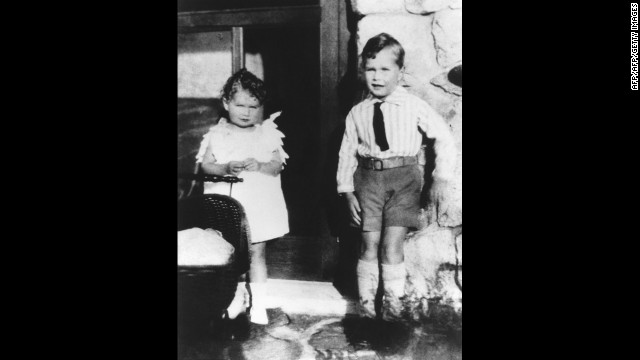 Bush is pictured with his sister, Mercy, in 1929. He was born June 12, 1924, in Milton, Massachusetts. 