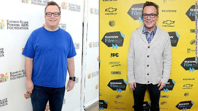 Tom Arnold has lost about 90 pounds since his first child was born last year, and he was looking quite thin at this year's South by Southwest festival, left. He'd actually lost the same amount of weight before but regained it when he didn't maintain healthier habits. After his son was born, he knew he needed to make a lasting change. "I saw that little baby and I thought, 'I gotta stay alive for as long as possible,' " Arnold said in January. "That's a lifelong commitment."