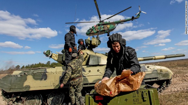 Ukrainian soldiers conduct a training session on the Desna military shooting range northeast of Kiev on Wednesday, April 2. 