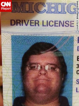 Flemming still uses this driver's license from a few years ago. "It's an interesting conversation piece when I show my ID for anything," he said.