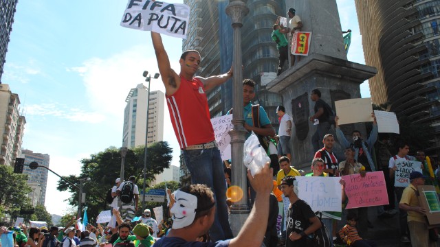 But away from the action, hundreds of thousands took to the streets during last year's Confederations Cup to protest against the World Cup or in favour of more social spending.