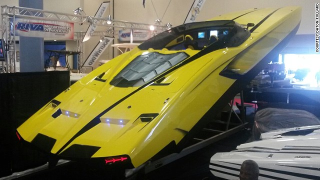 Introducing the $1.1 million Lamborghini-inspired supercar yacht, on show at the Miami Boat Show.