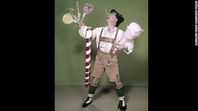 Rooney dressed as Pinocchio for a 1957 television movie. 