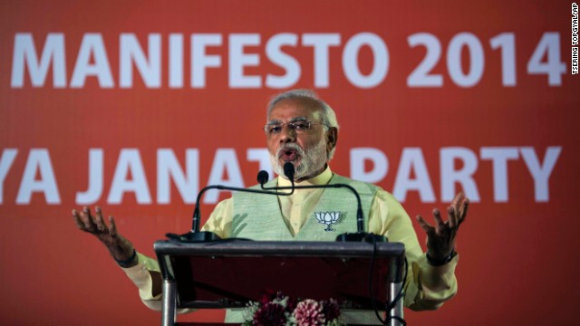 Running against Gandhi is Narendra Modi, chief minister of the western state of Gujarat with a reputation as a tough, "can-do" administrator.