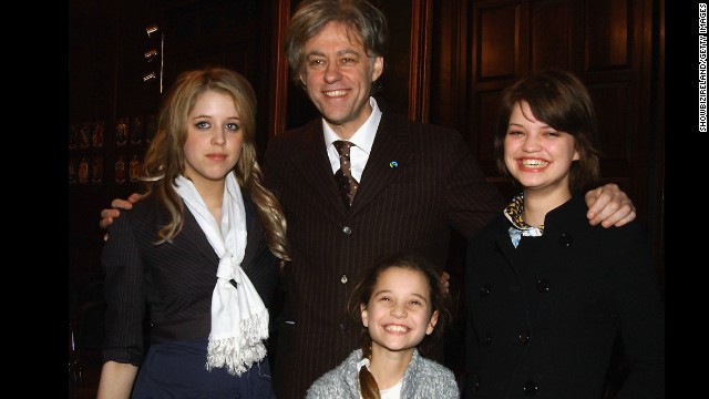 The Geldof family, from left, Peaches, Bob, Tiger Lily and Pixie, in Dublin in 2006. Bob became Tiger Lily's legal guardian after the death of his ex-wife, Paula Yates. Bob also has another daughter, Fifi Trixibelle, not pictured.