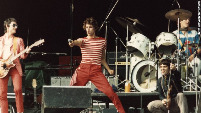 Bob Geldof as the front man of the band Boomtown Rats in 1978.