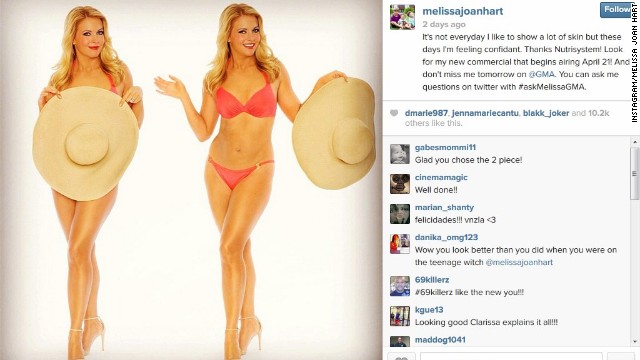 Melissa Joan Hart muestra en Instagram cómo perdió 18 kilos
