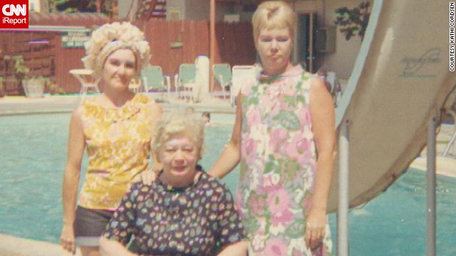 Cordsen -- whose mother, aunt and grandmother are seen here on vacation in 1967 -- remembers how her mother wore hot pants but she was not allowed to wear them. It wasn't until 1970 that "we were finally allowed to wear slacks to school. Up until that time the only time we (students) could wear slacks was if it was raining."