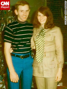 The Hughesville, Maryland, resident posed with her high school sweetheart and future husband at Christmas in 1969. "I loved the British Mod look and models like Pattie Boyd and actress Jane Asher."