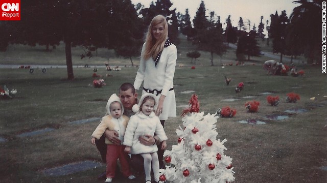 Lisa Papworth-Buckland, bottom left, went to visit her grandfather's grave in Los Angeles in 1969 and recalls her mother's fashion sensibilities. Later, after her parents' divorce, she "moved into a dome house in Box Canyon and we lived the pure hippie life."