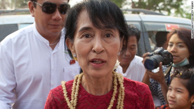 Myanmar's National League for Democracy leader Aung San Suu Kyi pictured at a polling station in 2012.