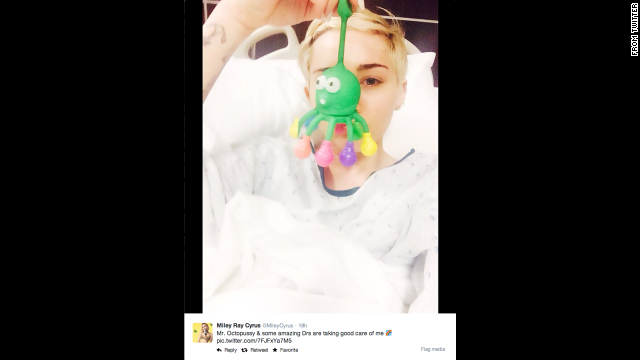 On April 15, Cyrus was hospitalized for a "severe" allergic reaction to antibiotics reportedly taken for a bout with the flu and had to cancel some dates. "Kansas I promise Im as (heartbroken) as you are," the singer wrote. "I wanted so badly 2 b there 2night. Not being with yall makes me feel s**ttier than I already do."