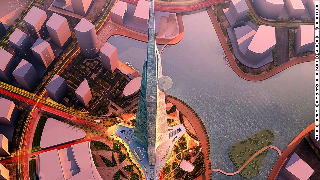 The Kingdom Tower will be the world's tallest at a height of 1 kilometer.