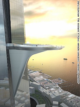 There are plans for a 98-foot sky terrace on the 157th floor. When completed, it will be the highest terrace in the world. 