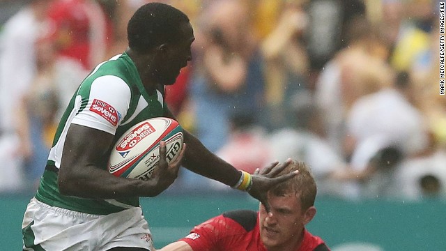 A third sibling, Michael Agevi, is also a member of the Kenya sevens team. Here he is in action against Wales at the Hong Kong Sevens in March, where Kenya won the third-tier Shield final as one of the teams that didn't qualify for the main tournament quarterfinals.<!-- -->
</br>