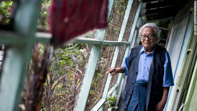 File photo: Myanmar veteran dissident Win Tin at his home in Yangon. The famous dissident was jailed 19 years for his pro-democracy activism.