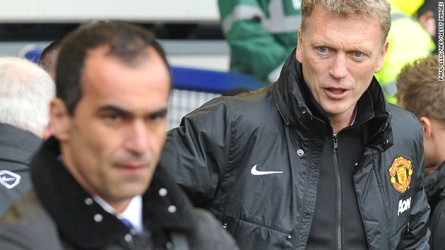 Everton replaced Moyes with Roberto Martinez (left). The Spaniard has not only produced results but an attractive style of football. Everton's 2-0 win at Goodison Park on Sunday sent United crashing to an 11th league loss this season under Moyes. It also ended United's hopes of qualifying for next season's European Champions League. 