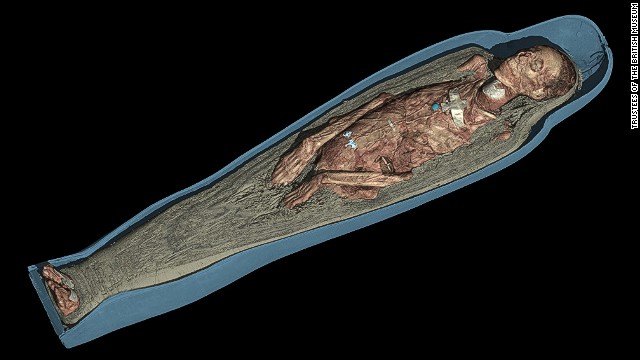 Thanks to the 3-D visualization software, researchers were able to see the placement and detail of the amulets that decorated Tamut's corpse for the first time.