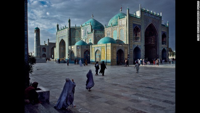 The Blue Mosque in Mazar-i-Sharif, 1992.