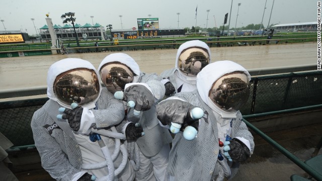 Spectators come in all shapes and sizes each, including a quartet of AXE astronauts in attendance at the event a year ago.