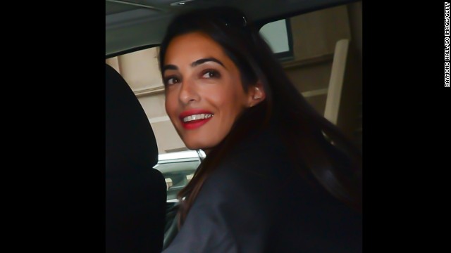 Alamuddin is photographed outside her hotel in New York on March 19.