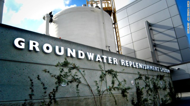 California's Orange County Water District (OCWD), has a plant that recycles used water and returns it to the drinking supply. <!-- -->
</br>It is expanding production to 100 million gallons per day, enough for 850,000 people.