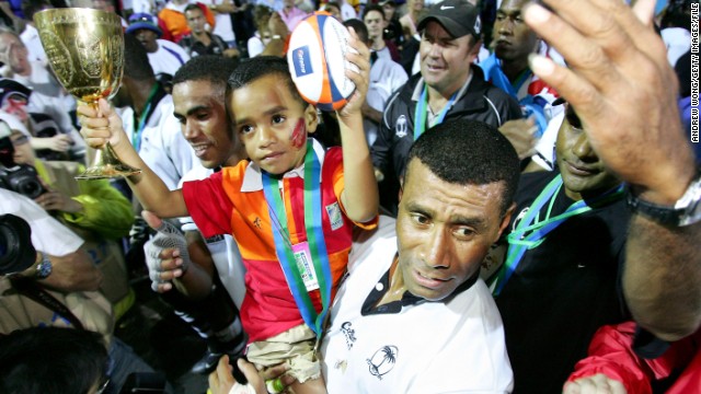 His career included two World Cup Sevens triumphs, the highlight of Serevi's career. The first came in 1997, while Serevi was able to celebrate the second, in 2005, with his young son.