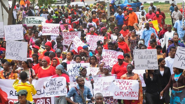 Nigerians protest over kidnapped schoolgirls