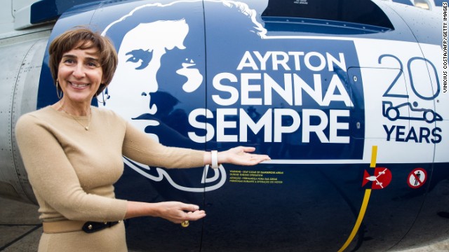 Senna's sister Viviane was on hand at the grand unveiling of the plane. She is the head of the Ayrton Senna Institute, which partners with major corporations to give educational opportunities to millions of children across Brazil