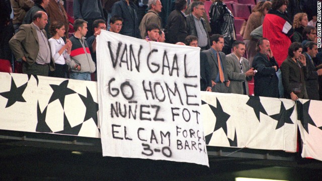 Van Gaal proved to be a divisive figure during his time at Barcelona and lasted less than a year in the job in his second spell in charge in 2002, with a string of bad results proving to be his downfall.