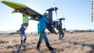 Google-owned Makani Power is developing an airborne wind turbine that looks like an airplane. 