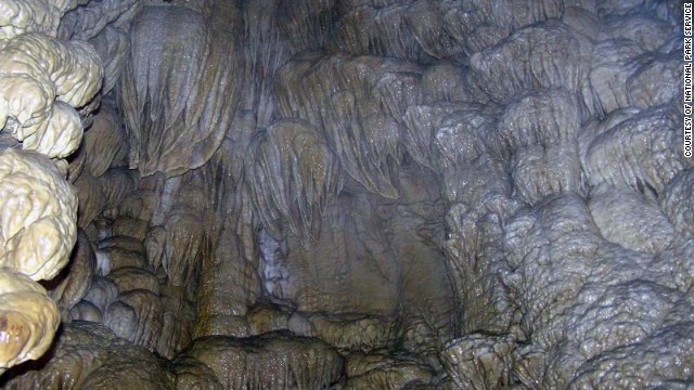 The Oregon Caves National Monument is one of the few known marble caverns, featuring rooms such as Paradise Lost, shown here.
