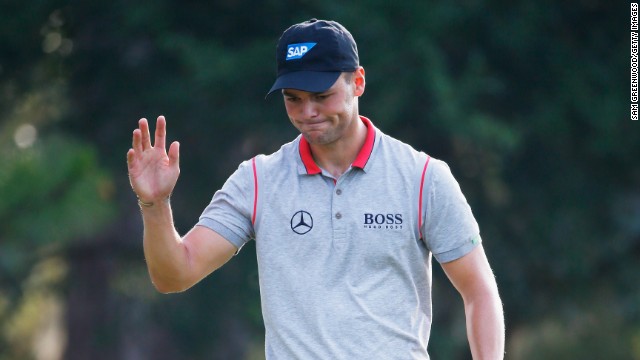 Martin Kaymer makes birdie on the third hole during the second round of The Players Championship .