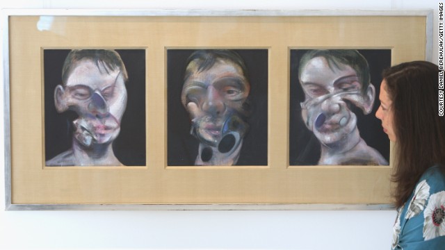 The oil-on-canvas triptych <i>Three Studies of Lucian Freud</i> painted by Francis Bacon in 1969, sold at auction for $142.4 million in November 2013. The buyer was Elaine Wynn, ex-wife of American business magnate Steve Wynn. 