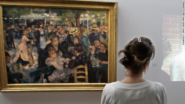 <i>Bal du moulin de la Galette</i> is an 1876 painting by French artist Pierre-Auguste Renoir. It is often cited as one of Impressionism's most celebrated masterpieces and depicts a typical Sunday afternoon at Moulin de la Galette, in the district of Montmartre in Paris. The piece sold for $78.1 million in 1990 to honorary chairman of Daishowa Paper Manufacturing, Ryoei Saito at Sotheby's, New York. 